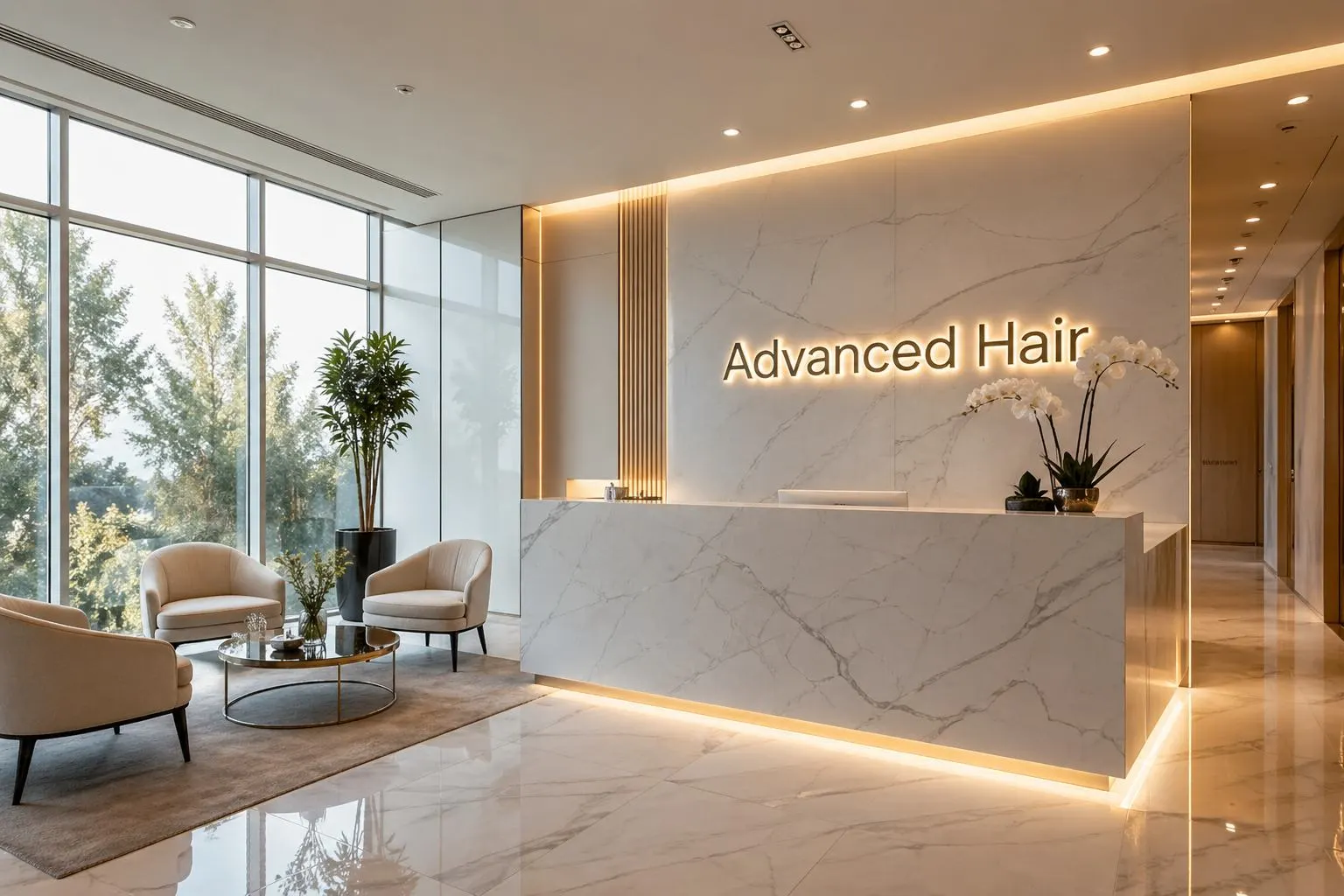 A private treatment suite with soft daylight