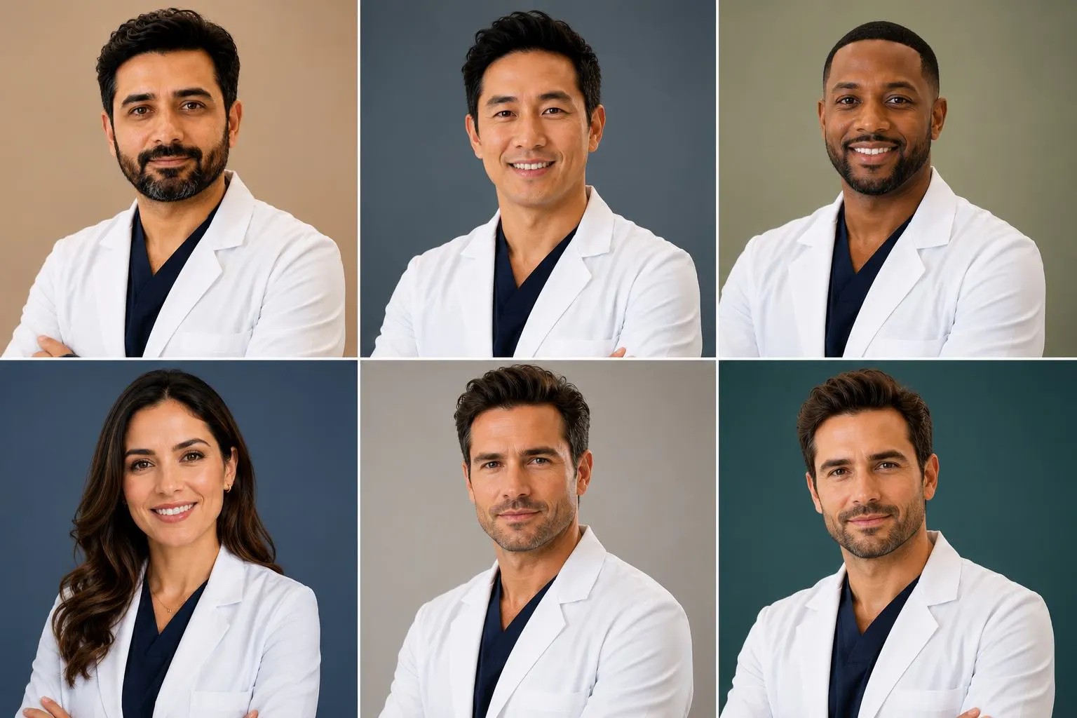 Portrait of a physician in a white coat